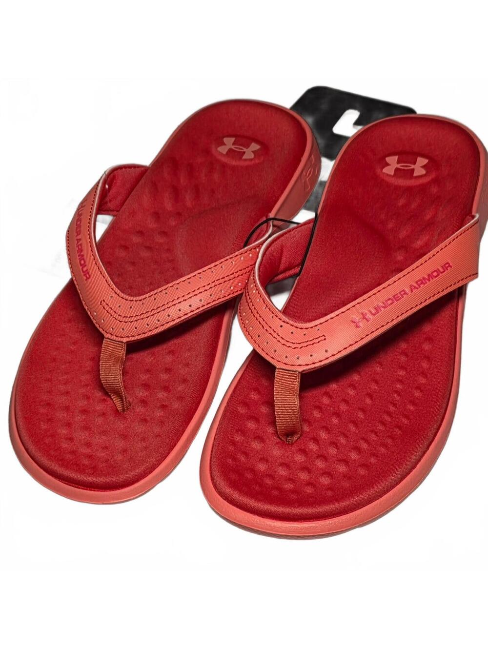 Under Armour Women's Red Comfort Foam Flip Flops Sandals Size 7